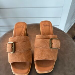 Zodiac Women's Brown Suede Mules with Buckle